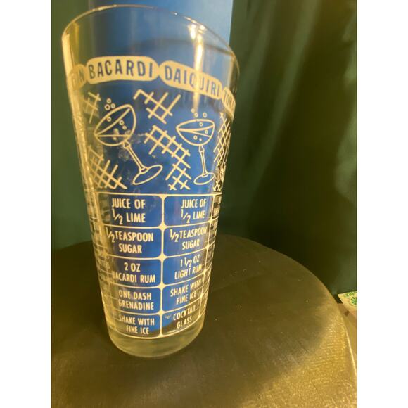 Vtg Federal Glass 6 inch tall Cocktail Recipes Glass Tumbler Mixology VGUC - Picture 6 of 14